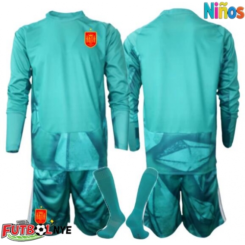 Camiseta España Portero Visitante Equipación para niños Mundial 2026 manga larga (+ pantalones cortos)